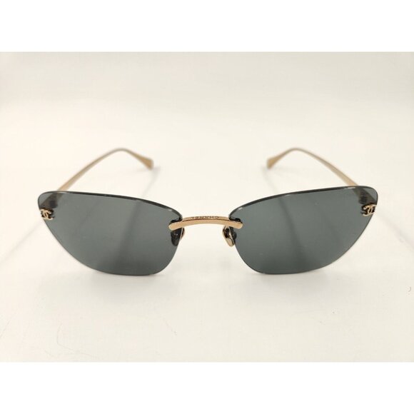 CHANEL CAT EYE SUNGLASSES Metal Gold/Dark Grey Ref. 4286T C395/S4 NWOT - Picture 11 of 12